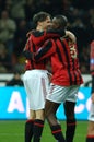 Marcel Desailly and Marco Van Basten celebrates after the goal